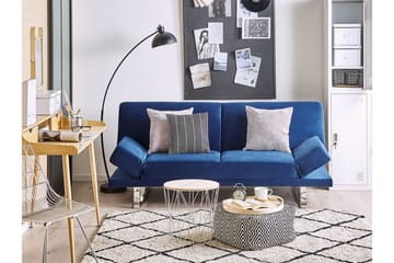 Selekk Sammenleggbar 2-seter Sovesofa 105x192 cm i Fløyel - Blå - Møbler - Sofaer - Sovesofaer - 2 seters sovesofa