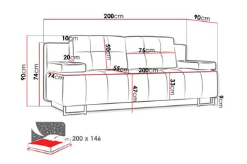 3-seter Sovesofa - Brun - Møbler - Sofaer - Sovesofaer