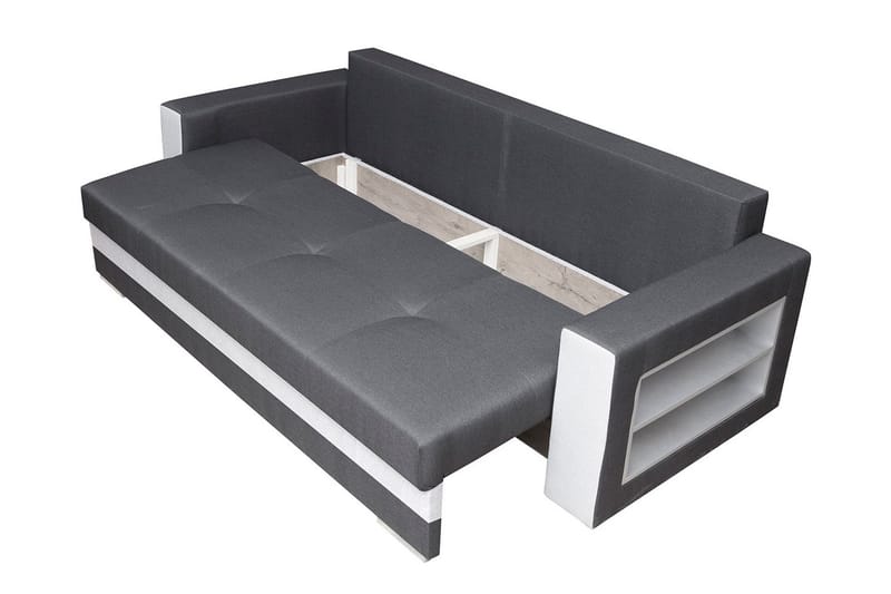 3-seter Sovesofa Rektangulær 236 cm med Oppbevaring i Stoff - Antrasitt - Møbler - Sofaer - Sovesofaer