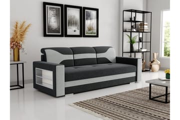 3-seter Sovesofa Rektangulær 236 cm med Oppbevaring i Stoff - Antrasitt - Møbler - Sofaer - Sovesofaer