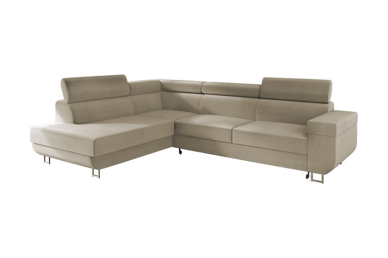 3-seters Hjørnesovesofa - Beige - Sovesofaer - Fløyel sofaer