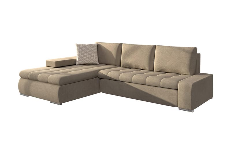 3-seters Hjørnesovesofa - Beige - Sovesofaer - Hjørnesovesofa - Fløyel sofaer