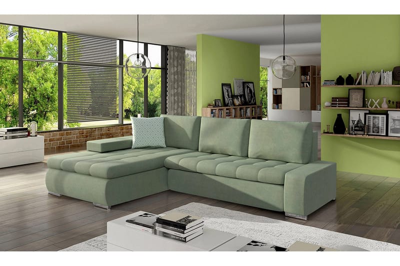 3-seters Hjørnesovesofa - Grønn - Møbler - Sofaer - Sovesofaer