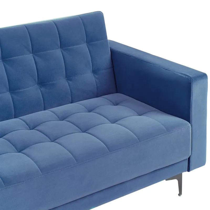 3-seters Sjeselongsofa Aberdeen - Blå, Svart/Fløyel - Møbler - Sofaer - Sovesofaer