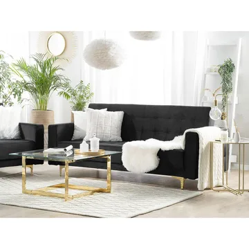 3-seters sofa Aberdeen - Svart, Gull/Fløyel - Møbler - Sofaer - Sovesofaer