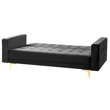 3-seters sofa Aberdeen - Svart, Gull/Fløyel - Møbler - Sofaer - Sovesofaer