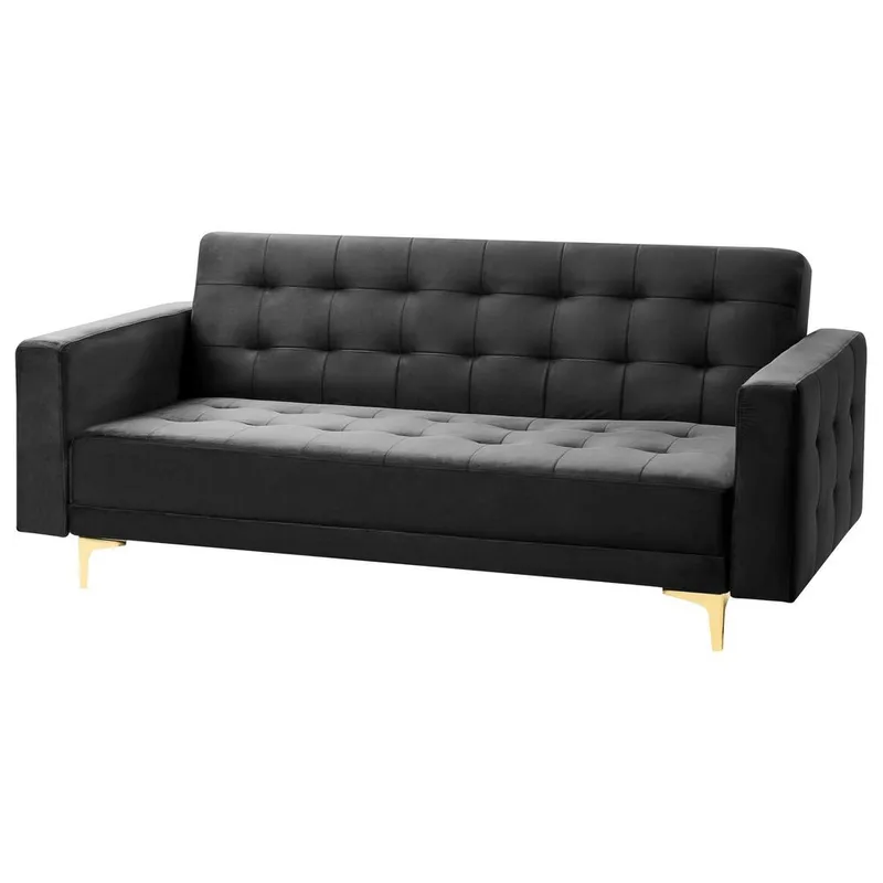 3-seters sofa Aberdeen - Svart, Gull/Fløyel - Møbler - Sofaer - Sofagrupper