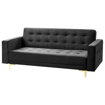 3-seters sofa Aberdeen - Svart, Gull/Fløyel - Møbler - Sofaer - Sovesofaer
