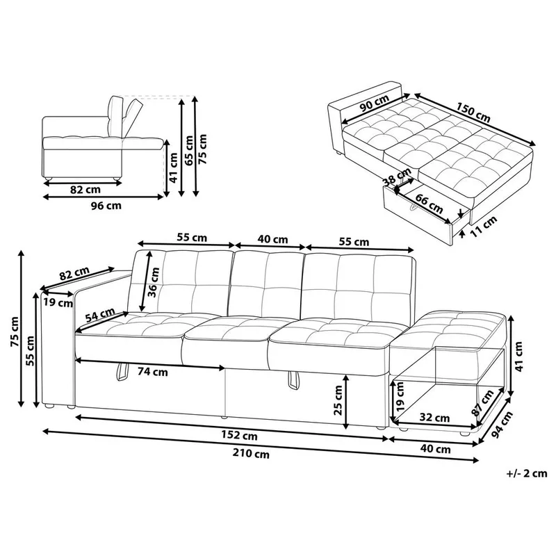 3-seters sofa Falster - Brun - Møbler - Sofaer - Sovesofaer