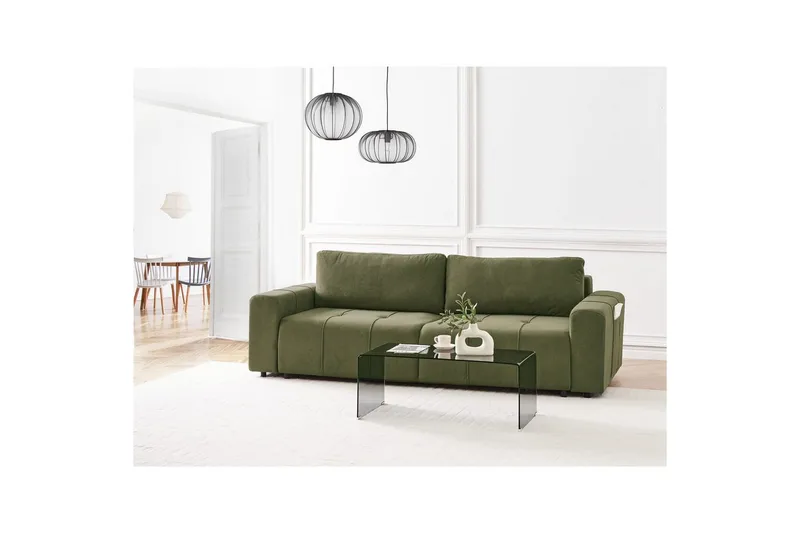 3-seters sofa Innvik - Grønn, 213x156 cm - Møbler - Sofaer - Sovesofaer