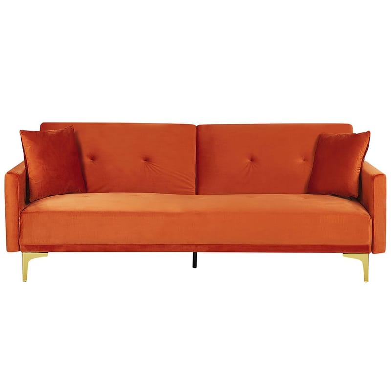 3-seters sofa Lucan - Oransje, Gull - Møbler - Sofaer - Sovesofaer