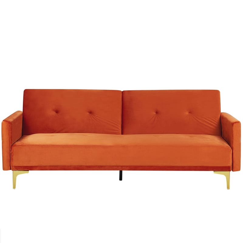 3-seters sofa Lucan - Oransje, Gull - Møbler - Sofaer - Sovesofaer