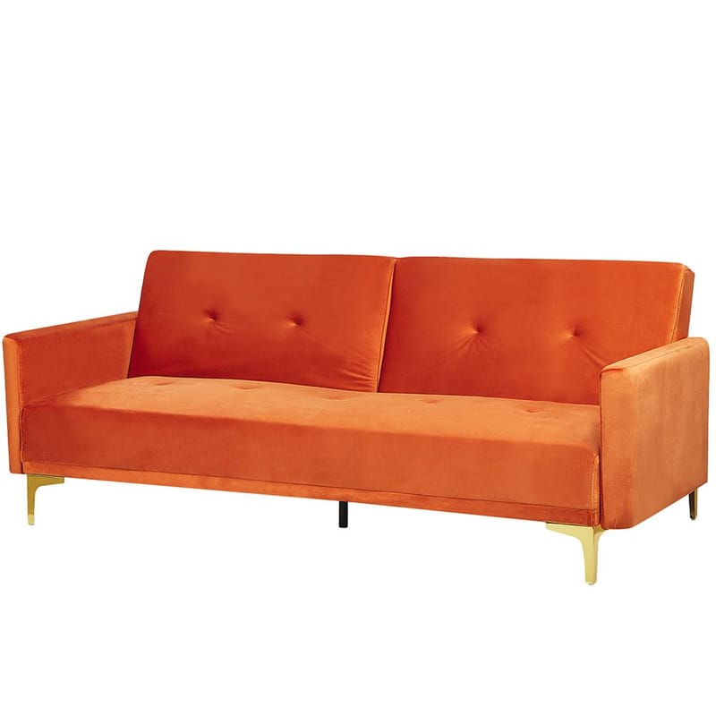3-seters sofa Lucan - Oransje, Gull - Møbler - Sofaer - Sovesofaer