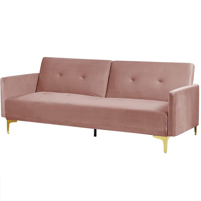 3-seters sofa Lucan - Rosa, Gull - Møbler - Sofaer - Sovesofaer