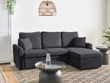 3-seters sofa Nassjo venstrevendt - Svart - Møbler - Sofaer - Sovesofaer