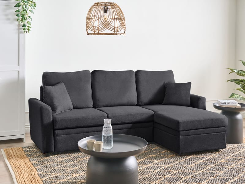 3-seters sofa Nassjo venstrevendt - Svart - Møbler - Sofaer - Sovesofaer