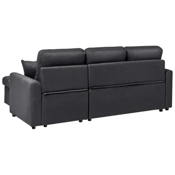 3-seters sofa Nassjo venstrevendt - Svart - Møbler - Sofaer - Sovesofaer