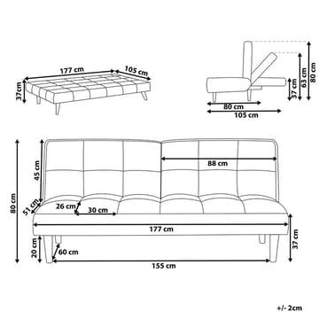 3-seters sofa Siljan - Hvit, lyst tre - Møbler - Sofaer - Sovesofaer