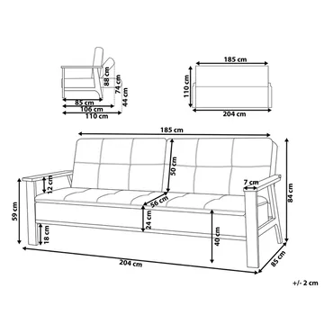 3-seters sofa Tjorn - Lys grå, lyst tre - Møbler - Sofaer - Sovesofaer