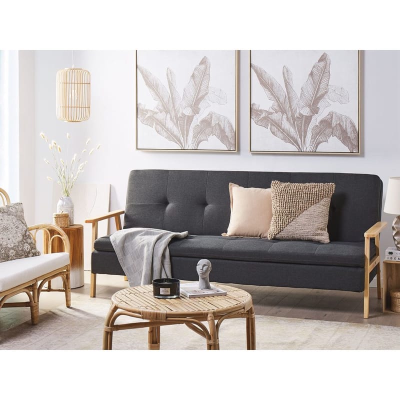 3-seters sofa Tjorn - Mørk grå, lyst tre - Møbler - Sofaer - Sovesofaer