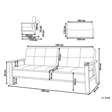 3-seters sofa Tjorn - Mørk grå, lyst tre - Møbler - Sofaer - Sovesofaer