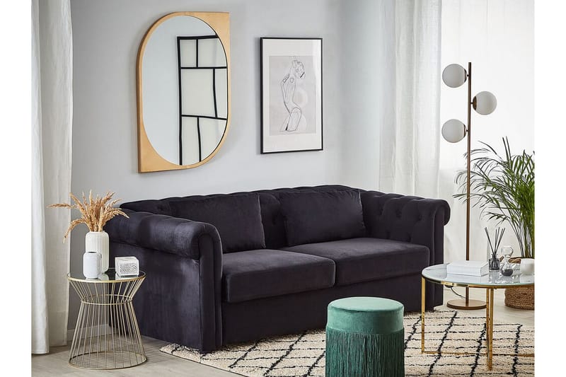 Amiens Sovesofa - Svart - Møbler - Sofaer - Sovesofaer - 3 seters sovesofa