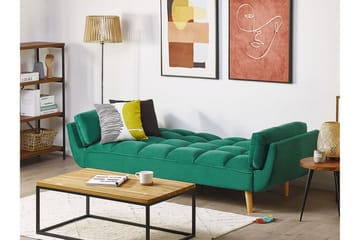 Asaby 3-seter Rektangulær Sovesofa 107x185 cm i Fløyel - Grønn - Møbler - Sofaer - Sovesofaer - 3 seters sovesofa