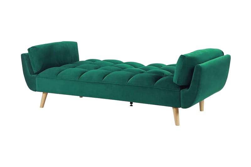 Asaby 3-seter Rektangulær Sovesofa 107x185 cm i Fløyel - Grønn - Møbler - Sofaer - Sovesofaer - 3 seters sovesofa