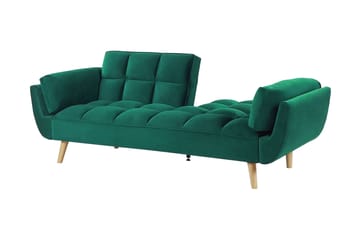 Asaby 3-seter Rektangulær Sovesofa 107x185 cm i Fløyel - Grønn - Møbler - Sofaer - Sovesofaer - 3 seters sovesofa