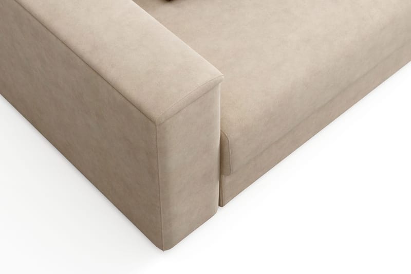 Bergen Ekstra dyp 3-seters sovesofa med overmadrass i polyeterskum og vaskbart trekk - Beige - Møbler - Sofaer - Sovesofaer - 3 seters sovesofa