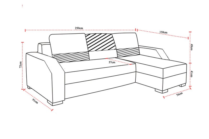 Concetta Sovesofa - Grå/Svart - Møbler - Sofaer - Sovesofaer - 3 seters sovesofa
