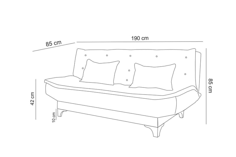 Elsis Sovesofa 3-seter - Blå - Møbler - Sofaer - Sovesofaer - 3 seters sovesofa