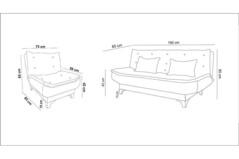 Elsis Sovesofa 3-seter - Grå - Møbler - Sofaer - Sovesofaer - 3 seters sovesofa