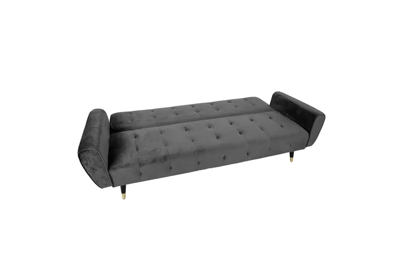 Falun Bäddsoffa 214x83 cm Grå Sammet Grey - Møbler - Sofaer - Sovesofaer - 3 seters sovesofa