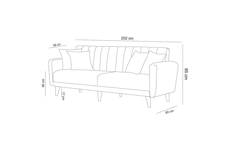 Fendykes 3-seter Sovesofa - Grønn - Møbler - Sofaer - Sovesofaer - 3 seters sovesofa