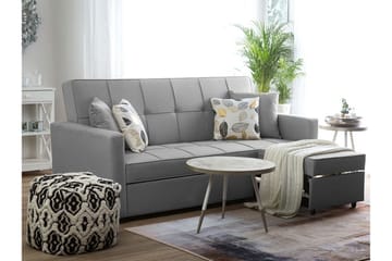 Glomma 3-seter Uttrekkbar Sovesofa 181x207 cm i Stoff - Grå - Møbler - Sofaer - Sovesofaer - 3 seters sovesofa
