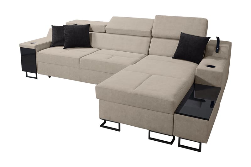 3-seters Sovesofa Høyre - Beige - Sovesofaer - Sovesofa divan