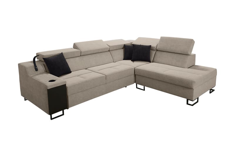 3-seters Sovesofa Høyre - Beige - Møbler - Sofaer - Sovesofaer