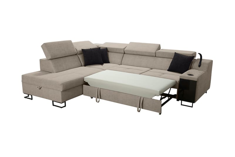 3-seters Sovesofa Høyre - Beige - Møbler - Sofaer - Sovesofaer