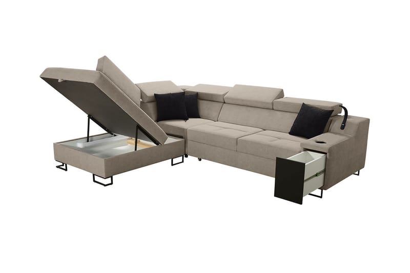 3-seters Sovesofa Høyre - Beige - Møbler - Sofaer - Sovesofaer