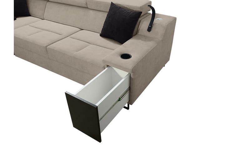 3-seters Sovesofa Høyre - Beige - Møbler - Sofaer - Sovesofaer