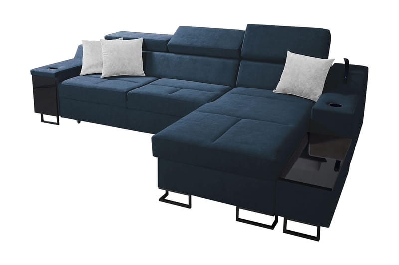 3-seters Sovesofa Høyre - Blå - Møbler - Sofaer - Sovesofaer