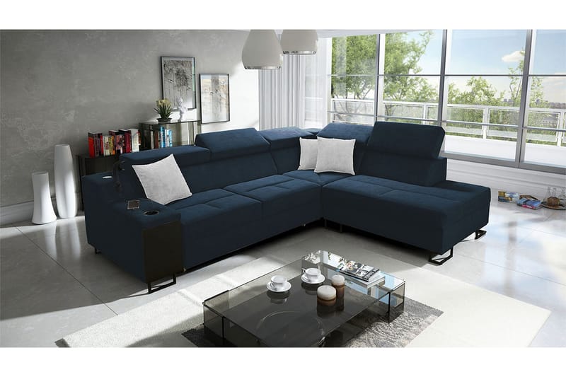 3-seters Sovesofa Høyre - Blå - Møbler - Sofaer - Sovesofaer