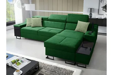 3-seters Sovesofa Høyre - Grønn - Møbler - Sofaer - Sovesofaer