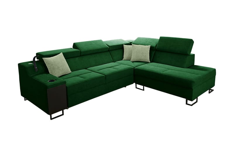 3-seters Sovesofa Høyre - Grønn - Møbler - Sofaer - Sovesofaer