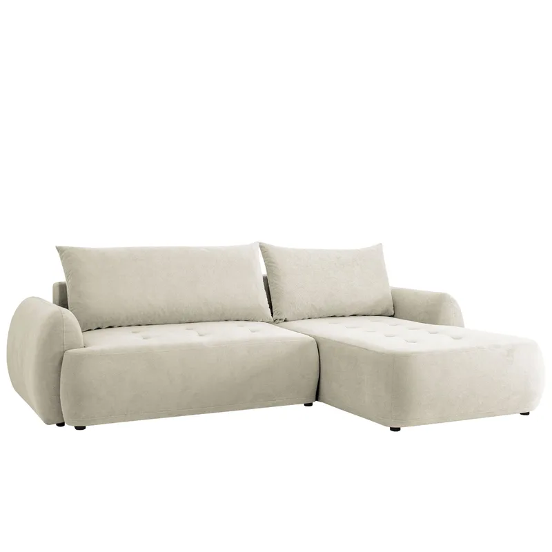 3-seters sovesofa med divan BUENO Cruz 09 Høyrevendt, Lys beige