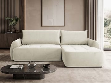 3-seters sovesofa med divan BUENO Cruz 09 Høyrevendt - Lys beige - Møbler - Sofaer - Sovesofaer