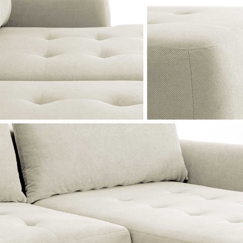 3-seters sovesofa med divan BUENO Cruz 09 Venstrevendt - Lys beige - Møbler - Sofaer - Sovesofaer