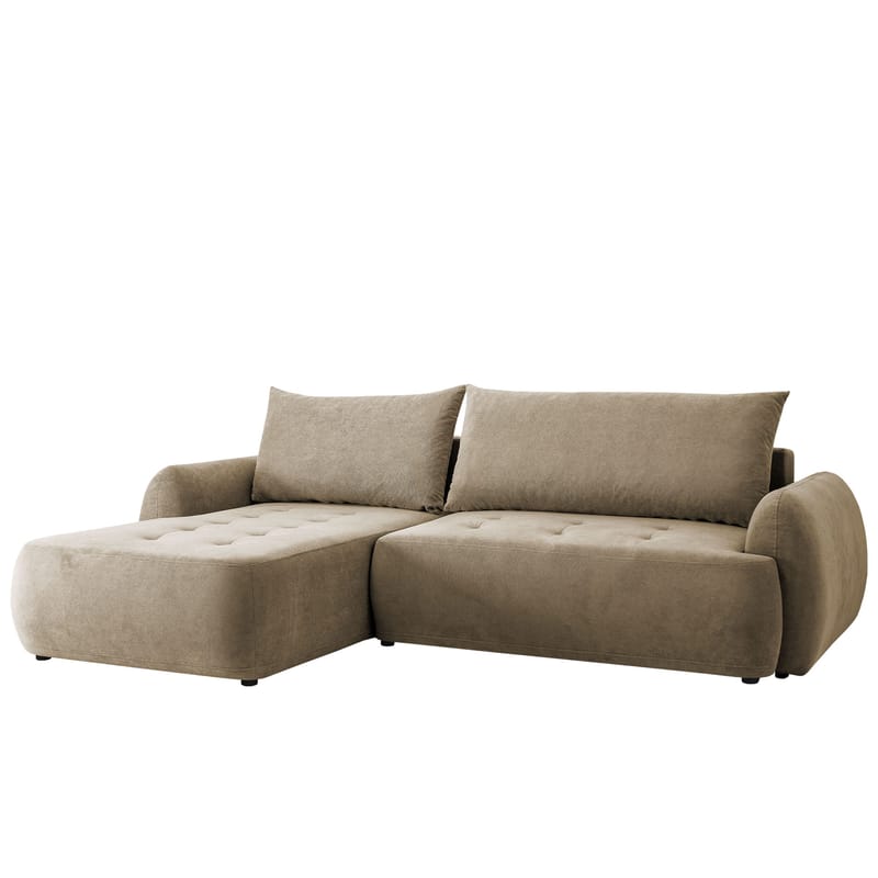 3-seters sovesofa med divan BUENO Cruz 15 Venstrevendt, Mørk beige