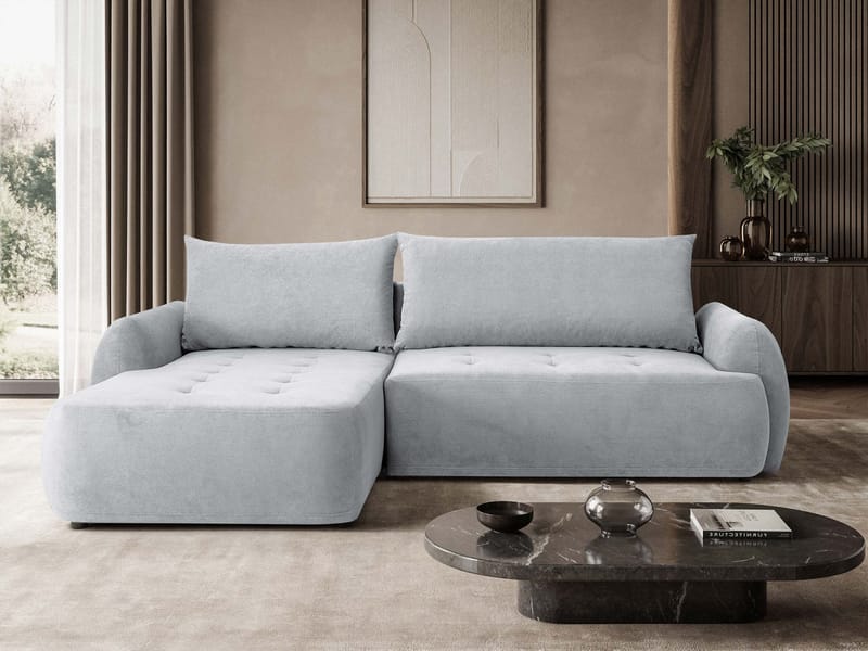3-seters sovesofa med divan BUENO Cruz 80 Venstrevendt - Lysegrå - Møbler - Sofaer - Sovesofaer